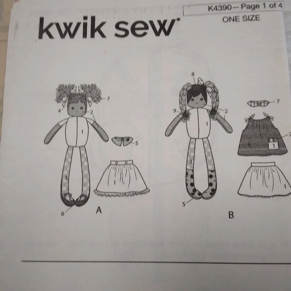 KWIK SEW R10841 Stuffed Dolls With Clothes